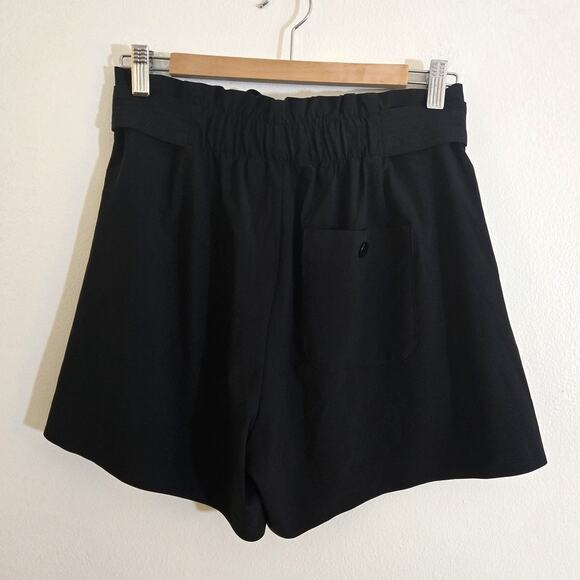 Athleta Black Athletic Dress Shorts Tie Waist Size 6 Skyline Short II - Picture 3 of 6